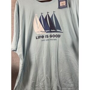 Life Is Good Crusher Tee Mens 3XL Just Add Water Sailboat Boating Dad Gift NEW